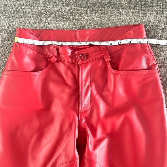 🔥VTG,Leather Fads,MSRP$342),Supple Lambskin Leather,RED,Adjustable ANKLES,Size 0 - Picture 5 of 15